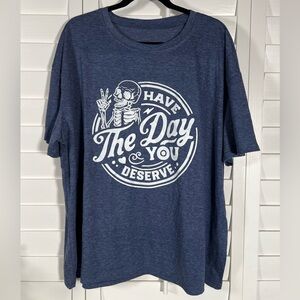 NWOT Women’s SHEIN Curve 2XL Blue Short Sleeved Graphic Tee